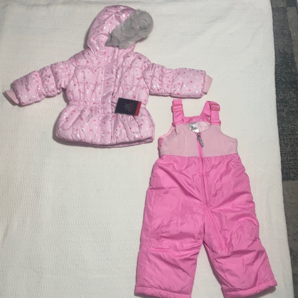 18m Snowsuit & Winter Coat SET NEW Hearts Pink